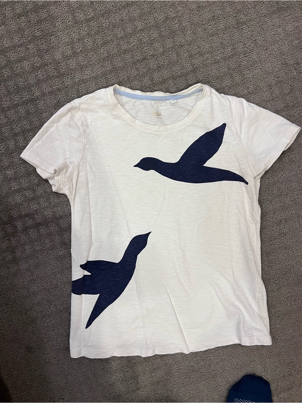 Boden White Tee with Gold Logo